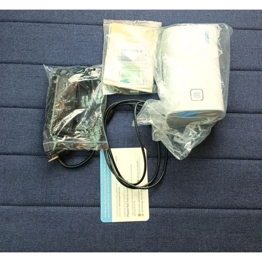 Jiose Label Printer White 203 DPI 180mm/s, Thermal Printer